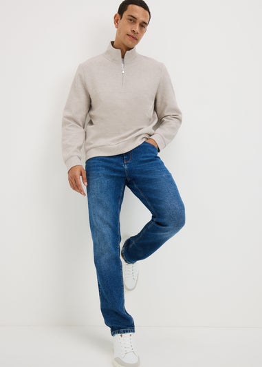 Beige Half Zip Jumper