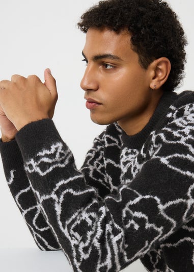 Black Abstract Design Jumper