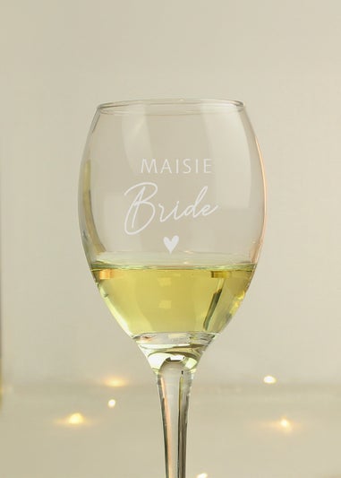 Personalised Memento Company Bride Clear Wine Glass