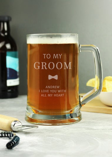 Personalised Memento Company Groom Pint Stern Tankard