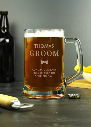 Personalised Memento Company Groom Pint Stern Tankard