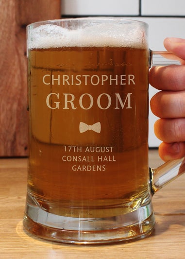 Personalised Memento Company Groom Pint Stern Tankard