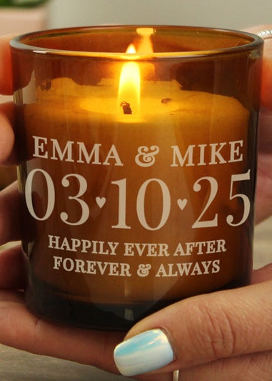 Personalised Memento Company Special Date Amber Glass Candle