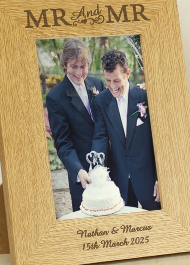 Personalised Memento Company Finish 6x4 Mr & Mr Photo Frame