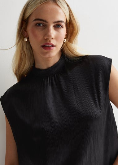Gini London Black Kimono High Neck Blouse