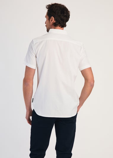 French Connection White Cotton Short Sleeve Oxford Shirt