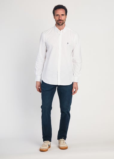 French Connection White Cotton Long Sleeve Oxford Shirt