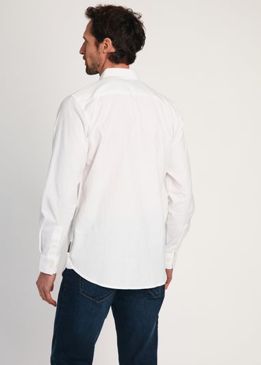 French Connection White Cotton Long Sleeve Oxford Shirt