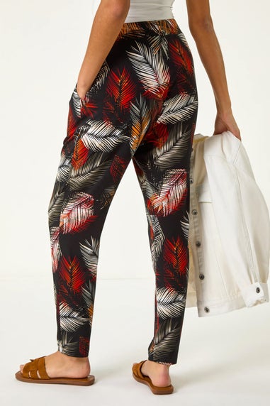 Roman Rust Leaf Print Harem Trouser