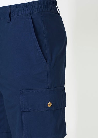 Cotton Traders Navy Cargo Comfort Shorts