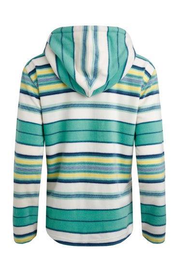 Weird Fish Aqua Lana 1/4 Zip Stripe Microfleece Hoodie