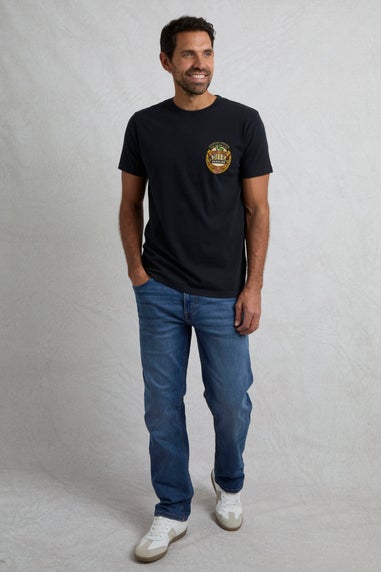 Weird Fish Black Beer Guzzling Back Print Artist T-Shirt