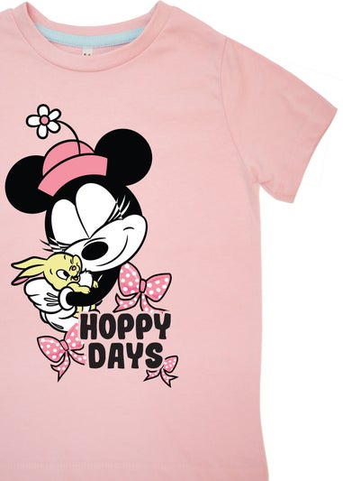 Disney Minnie Mouse Hoppy Days Girls Pink Hearts Pyjamas (3-8 Years)