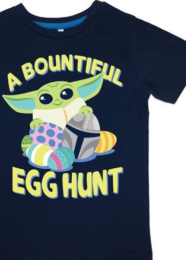 Star Wars Mandalorian Grogu A Bountiful Easter Egg Hunt Boys Navy/Stripes Pyjamas (3-8 Years)