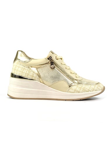 Lunar Beige Aura Wedge Trainer