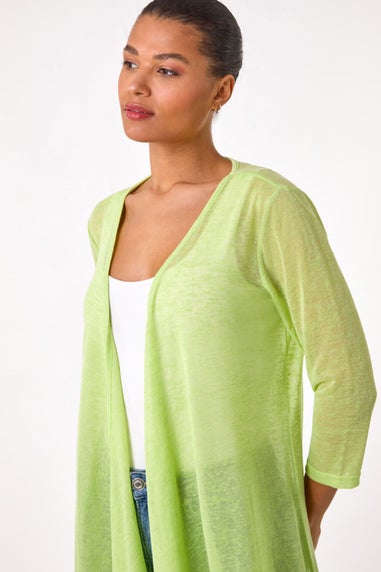 Roman Lime Longline Waterfall Cardigan