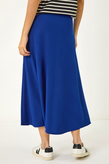 Roman Royal Blue A-Line Pull On Stretch Skirt