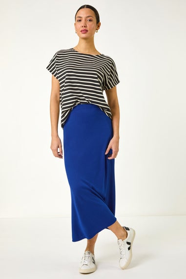 Roman Royal Blue A-Line Pull On Stretch Skirt