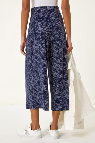 Roman Navy Spot Print Culotte Trouser