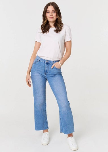 Izabel London Blue High Waist Straight Leg Denim Jeans