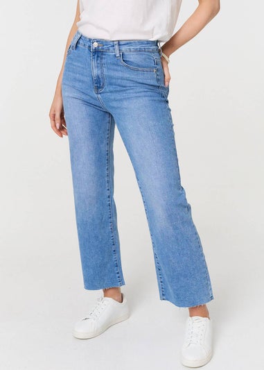 Izabel London Blue High Waist Straight Leg Denim Jeans