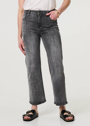 Izabel London Black Relaxed Straight Leg Denim Jeans