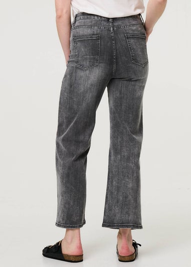 Izabel London Black Relaxed Straight Leg Denim Jeans