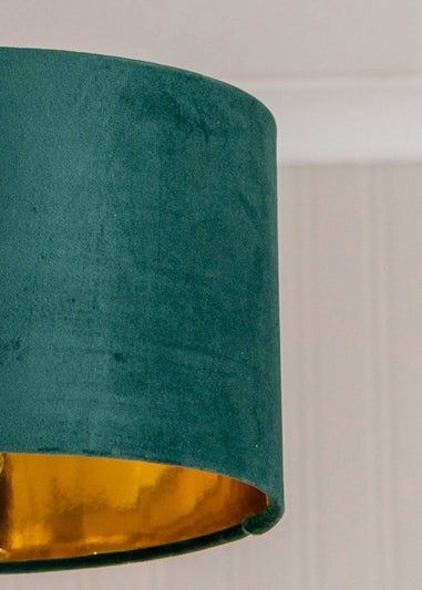 ValueLights Reni Velvet Forest Green Drum