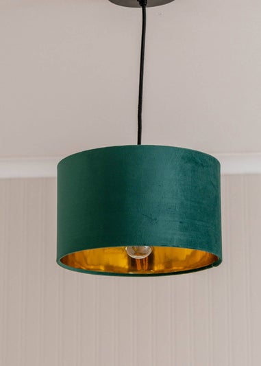 ValueLights Reni Velvet Forest Green Drum