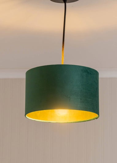 ValueLights Reni Velvet Forest Green Drum