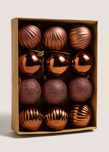 12 Pack Bronze Baubles