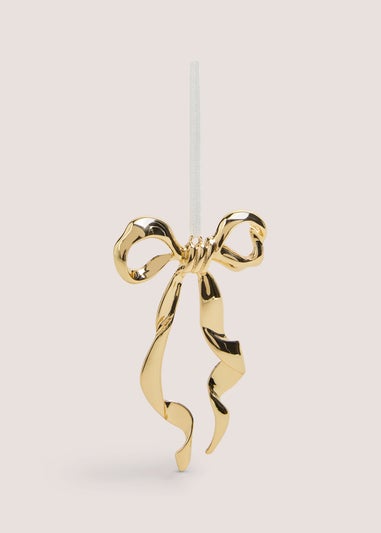 Gold Metal Bow Christmas Tree Decoration