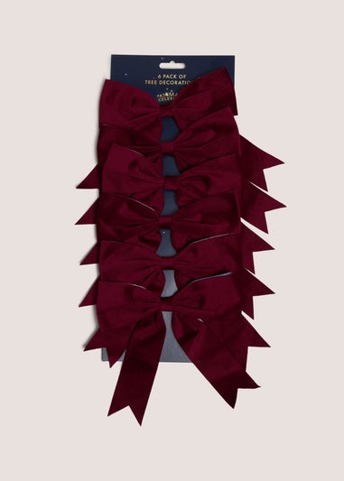 Burgundy 6 Pack Bow Decorations