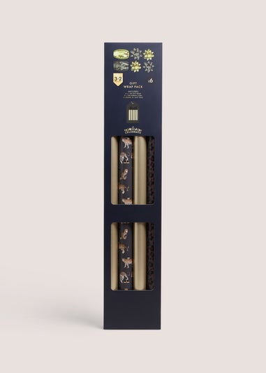 4 Pack Gold Leopard Gift Wrapping Set