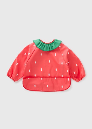 Baby Red Strawberry Coverall Bib