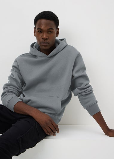 Grey Relaxed Pull On Hoodie