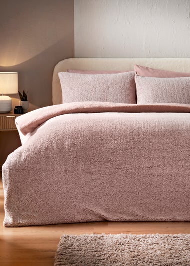 Pink Marl Fleece Duvet Set