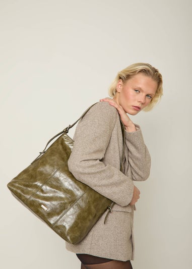 Madein Olive Pia Oversized Pressed Tote Bag