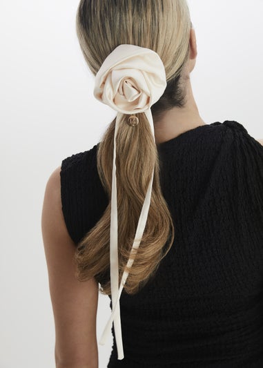 Madein Ivory Mina Rose Tie Scrunchie