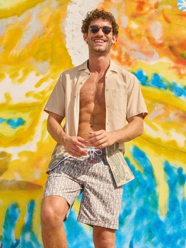Badeshorts mit Kakteenprint