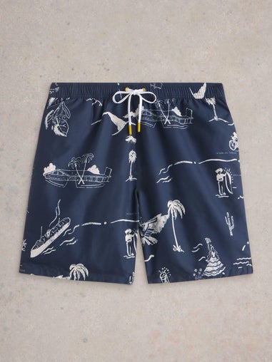 Schwimmshorts mit Inselmotiven