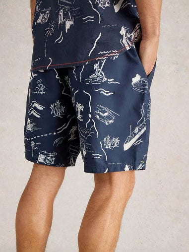 Schwimmshorts mit Inselmotiven