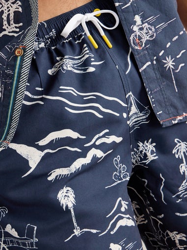 Schwimmshorts mit Inselmotiven