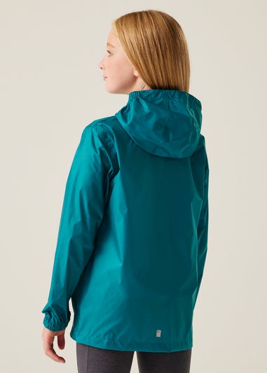 Regatta Teal Icy Morn Kids Pack-It III Waterproof Breathable Isolite Jacket (3- 16 yrs)