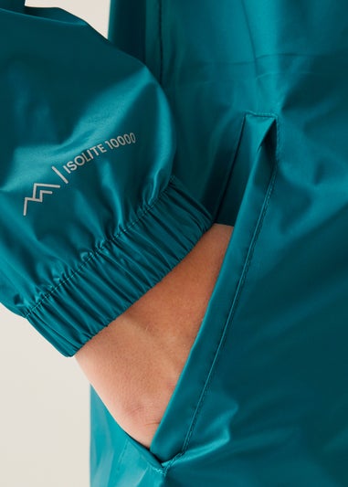 Regatta Teal Icy Morn Kids Pack-It III Waterproof Breathable Isolite Jacket (3- 16 yrs)