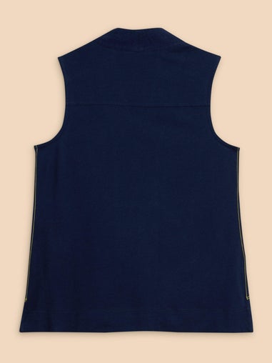 Celia Ärmellose Bluse aus Materialmix