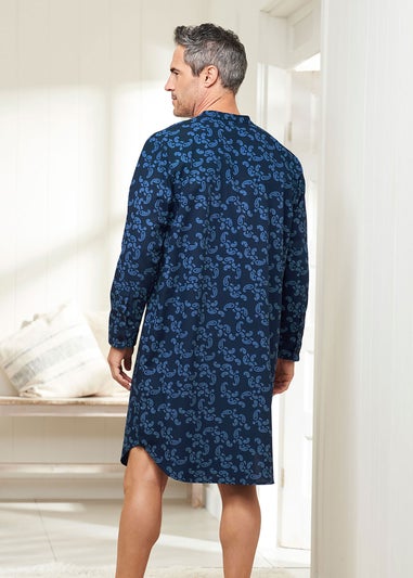 Cotton Traders Navy Woven Nightshirt