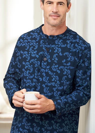 Cotton Traders Navy Woven Nightshirt