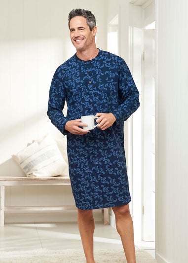 Cotton Traders Navy Woven Nightshirt