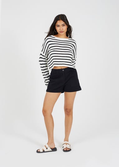 Brave Soul White Lightweight Stripe Jumper